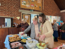 Moira and Bridget organising the first course