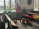 Constructing the Easter Garden.
