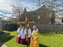 Easter Day Nick and the choir ready to bless the cross.
